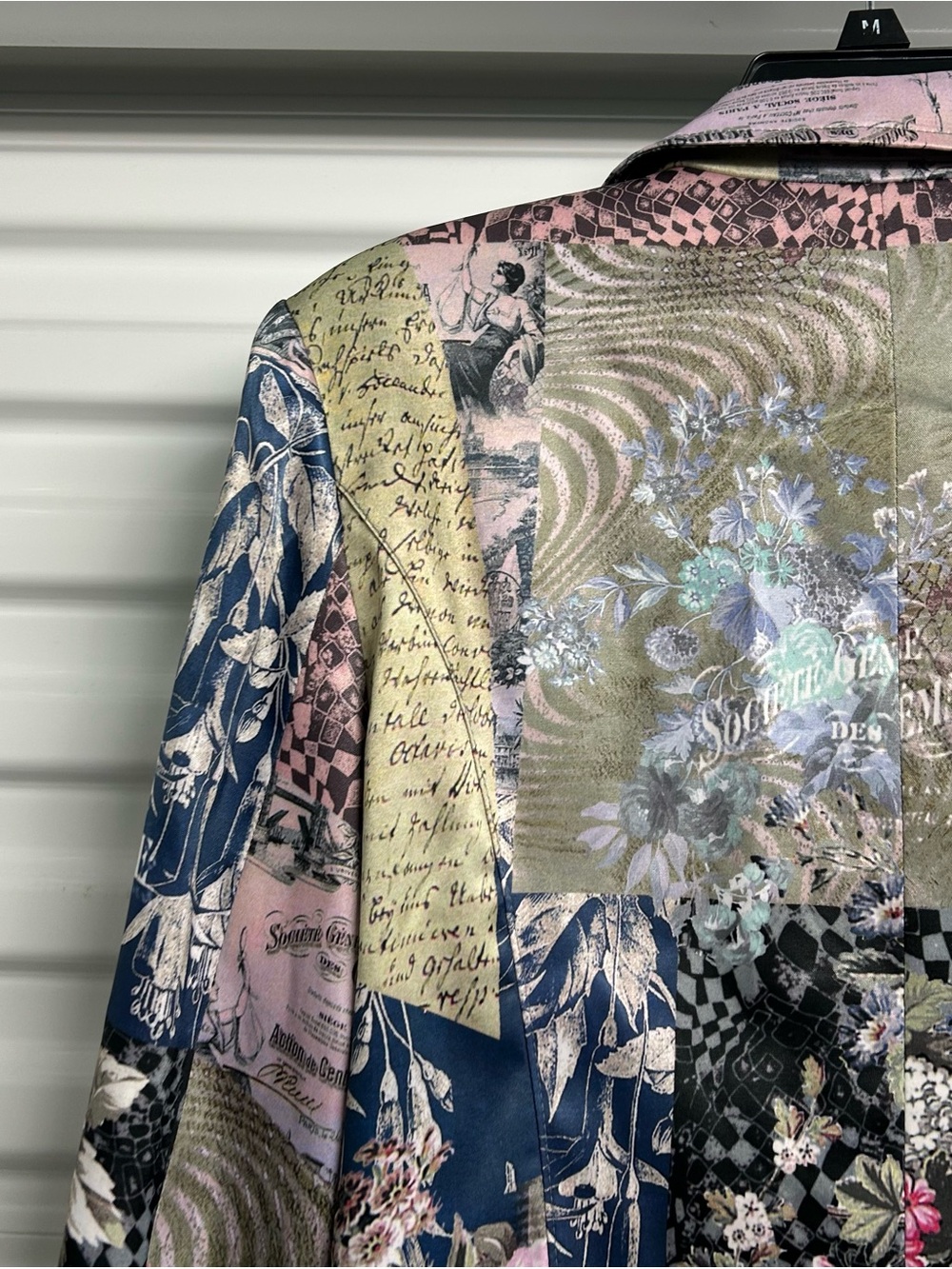 Boho Patchwork Floral Blazer in Blue, Pink & Olive - Picture 8 of 12